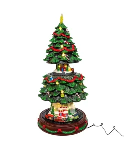 Kurt Adler Animated Musical Turning Christmas Tree Tabletop Decoration JEL1333 Discount