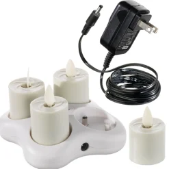 Liown Rechargeable 1.6" Moving Flame Tealight System with Charger 36120 Clearance