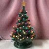 Handmade Ceramics Medium Lighted Green Ceramic Christmas Tree 17" New
