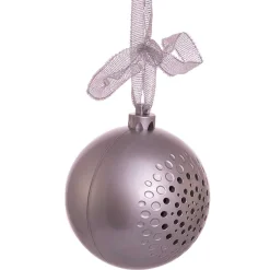 Kurt Adler 70MM Bluetooth Musical Silver Ball Christmas Ornament USB1300 Outlet