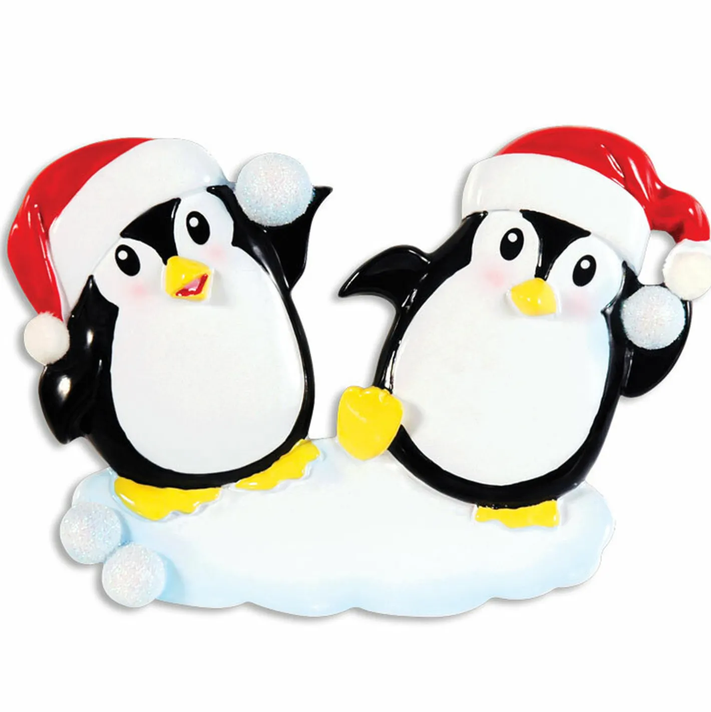Polar X Penguin Couple Throwing Snowballs Personalized Christmas Ornament OR1318 Sale