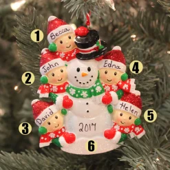 Polar X Personalized Christmas Ornament Family of 5 Building a Snowman OR1367-5 Hot