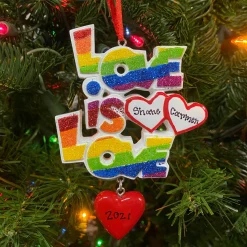 Polar X Pride "Love Is Love" Personalized Christmas Ornament OR1455 Discount
