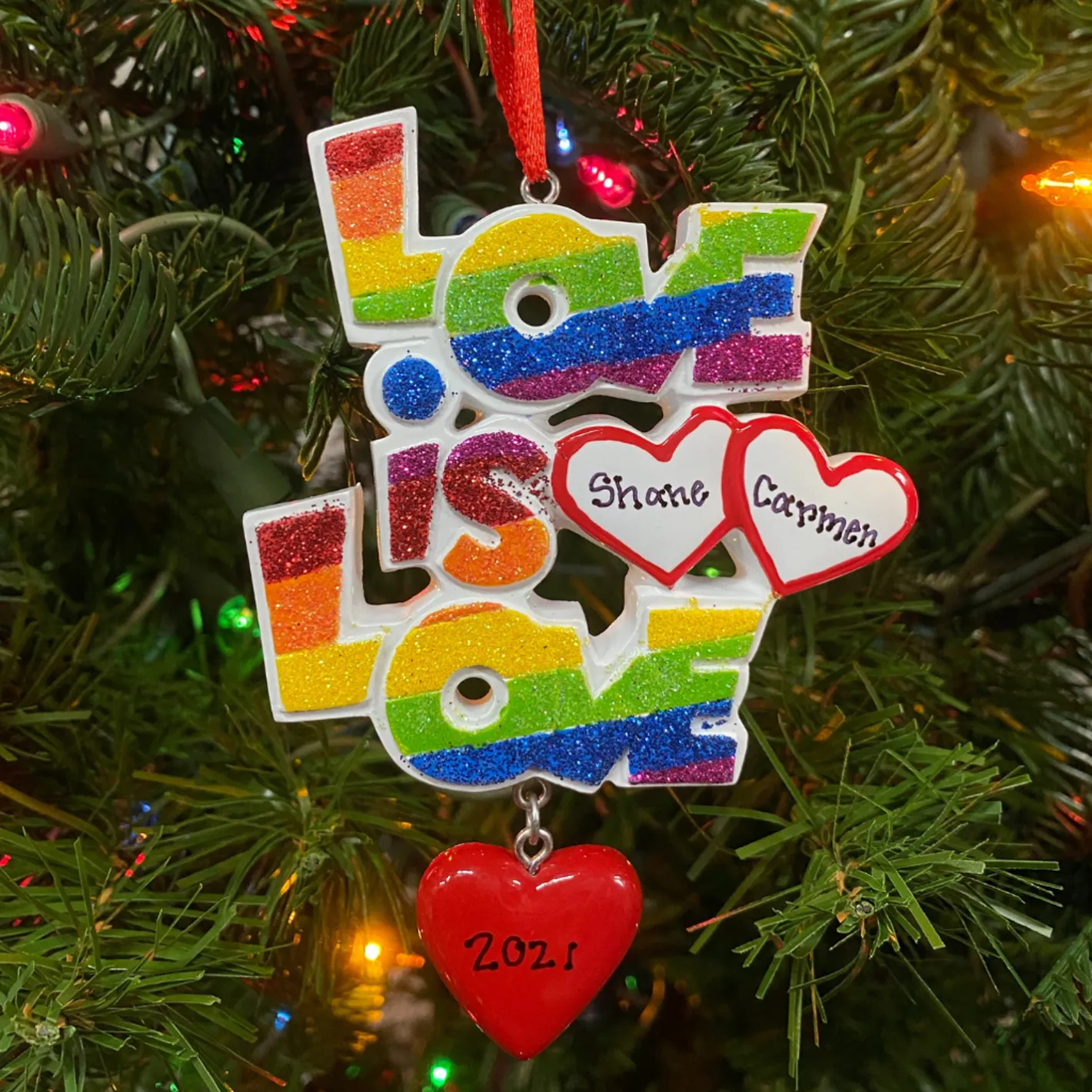 Polar X Pride "Love Is Love" Personalized Christmas Ornament OR1455 Discount