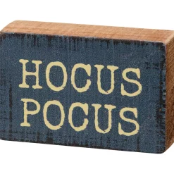 Primitives By Kathy 3" Hocus Pocus Halloween Block Sign 113696 Outlet