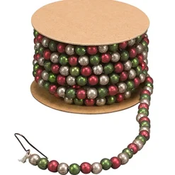 Primitives By Kathy 6' Mini Green and Red Beaded Christmas Tree Garland 21843 Clearance