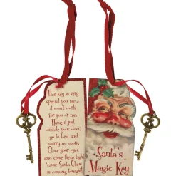 Primitives By Kathy 6" Santa's Magic Key Christmas Ornament 105053 Outlet
