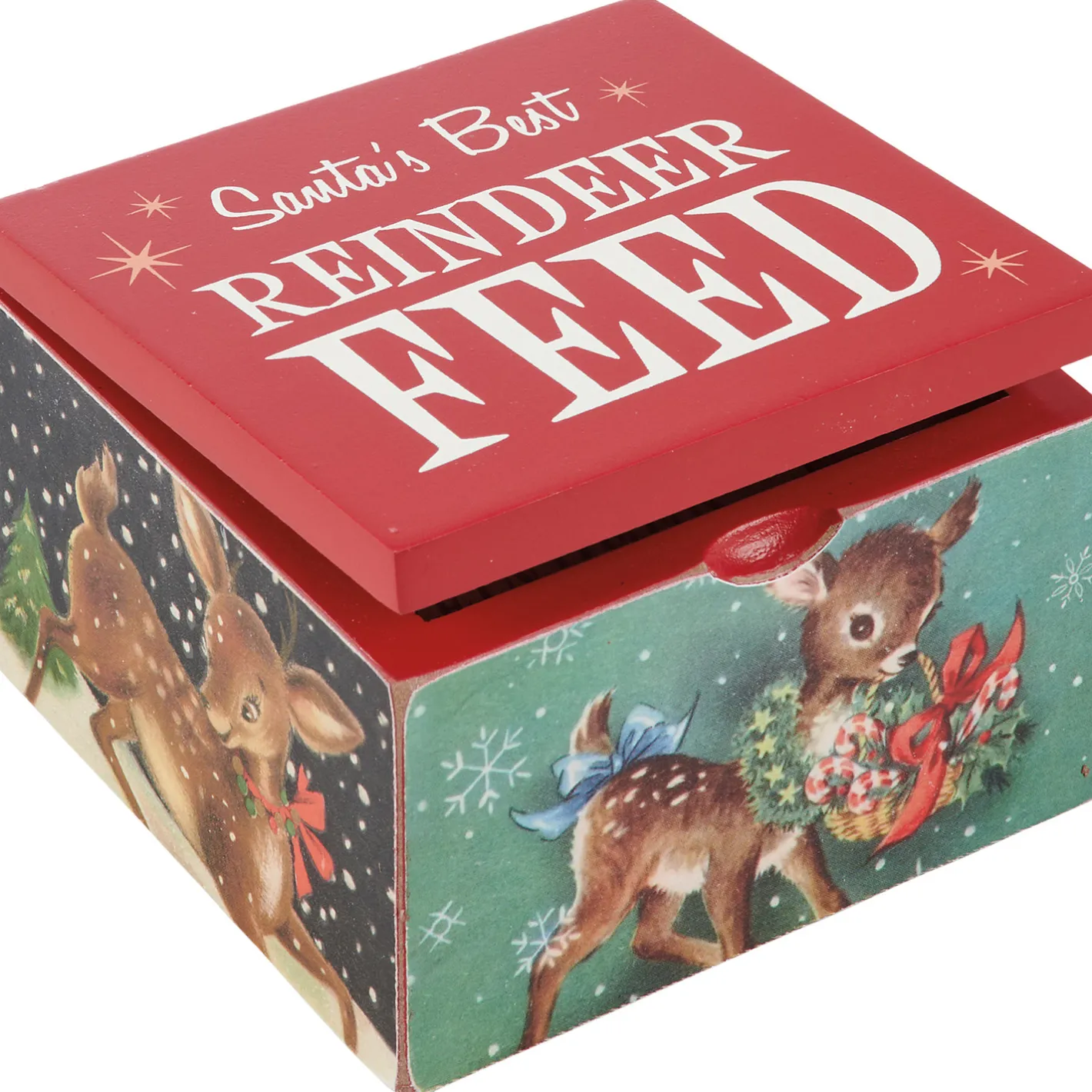 Primitives By Kathy Santa's Best Reindeer Feed Hinged Wooden Box Christmas Decoration 115353 Discount