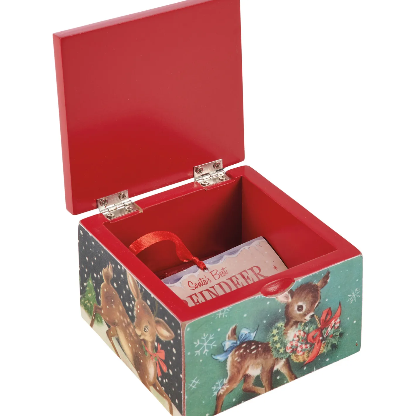 Primitives By Kathy Santa's Best Reindeer Feed Hinged Wooden Box Christmas Decoration 115353 Discount