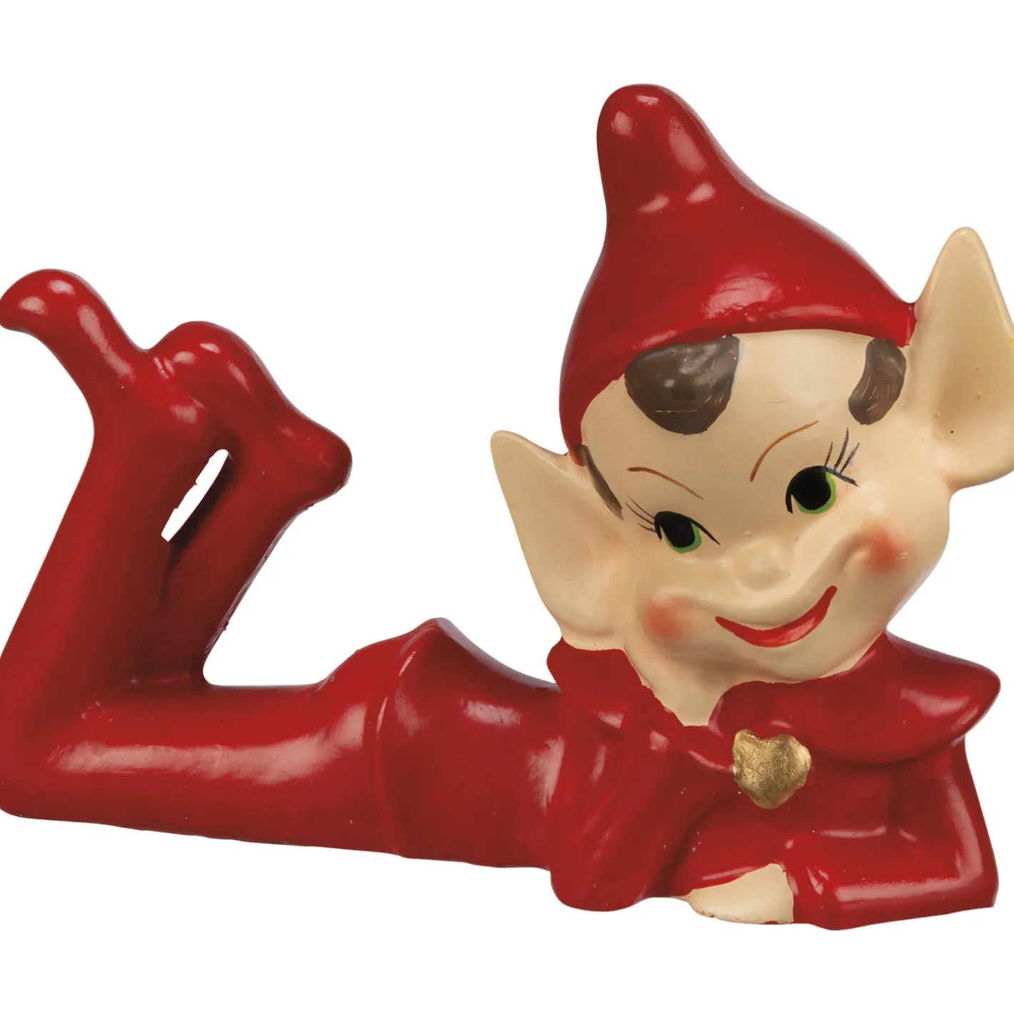 Primitives By Kathy Vintage Inspired Red Pixie Elf Figure New