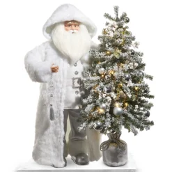 Raz Imports Raz 37" Arctic Winter White Santa with Lighted Tree Christmas Decoration 4415588 Online