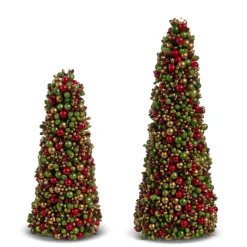 Raz Imports Raz 12" Beaded Berry Cone Christmas Tree Decoration Set of 2 4410113