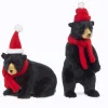 Raz Imports Raz 8" Black Bear with Scarf and Hat Ornament or Figure Set of 2 4350113