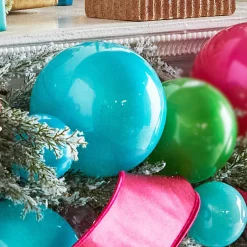 Raz Imports Raz 5" Blue Opaque Blown Glass Ball Christmas Ornament 4523082 Online