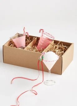 Raz Imports Raz 5.25" Box of 3 Peppermint Cocktail Glass Christmas Ornaments 4320914 New