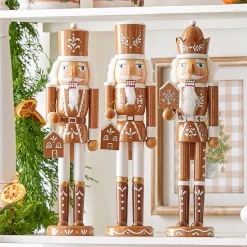 Raz Imports Raz 15.5" Brown and White Wooden Gingerbread Nutcracker Christmas Decoration 4422824 Online