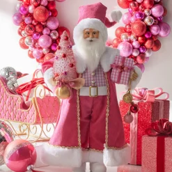 Raz Imports Raz 18" Bubble Gum Diva Pink Santa Christmas Figure 4415589 Outlet