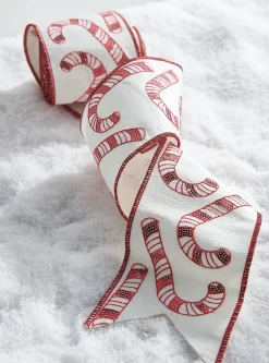 Raz Imports Raz 4" Candy Cane Sequined Wired Christmas Ribbon R4227728 Discount