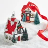 Raz Imports Raz 4" Chalet Cabin Glass Christmas Ornament 4320942 Clearance