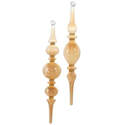 Raz Imports Raz 12" Champagne Finial Glass Christmas Ornament 4424579