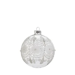 Raz Imports Raz 4" Clear Frosted Glass Christmas Ornament 4422833 Sale