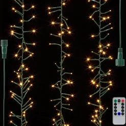 Raz Imports Raz 34' Connectable Cluster Garland Green Wire with White Lights Christmas Light Strand L4137016 Sale