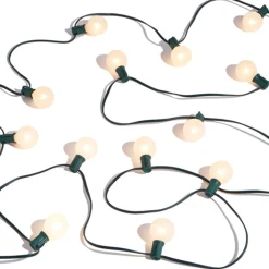 Raz Imports Raz 14' Connectable Matte White Globe Lights on a Green Wire L4337007 Sale