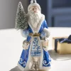 Raz Imports Raz 7" Delft Santa with Tree Ornament 4352894 Sale