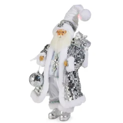Raz Imports Raz 18" Disco Silver Santa Christmas Figure 4515538