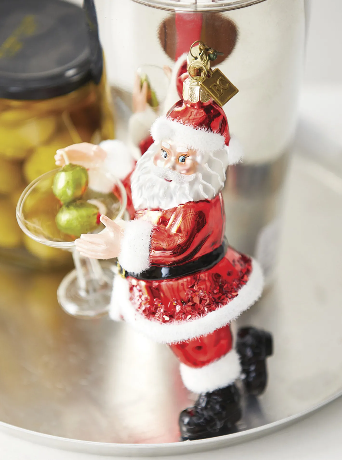 Raz Imports Raz 6" Eric Cortina Just One Drink Santa Glass Christmas Ornament 4153114 Discount