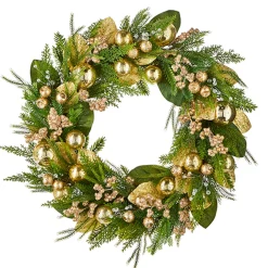 Raz Imports Raz 28" Evergreen and Gold Christmas Wreath W4202352