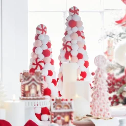 Raz Imports Raz 17.75" Felt Pink Peppermint Christmas Tree Figures 4316147 Sale