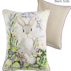 Raz Imports Raz 16" Field of Flowers Easter Bunny Pillow 4345502 Discount