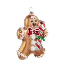Raz Imports Raz 5.25" Gingerbread Man Glass Christmas Ornament 4520869 Discount