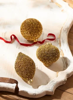 Raz Imports Raz 4" Gold Beaded Glass Christmas Ornament 4322807