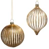 Raz Imports Raz 4" Gold Ribbed Glass Christmas Ornament 4524535 Best