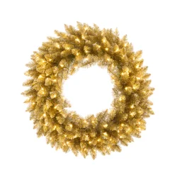 Raz Imports Raz 30" Gold Silver Tinsel LED Lighted Christmas Wreath W4509694 Clearance