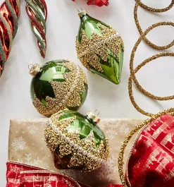 Raz Imports Raz 4" Green Beaded Glass Christmas Ornament 4322800 Best