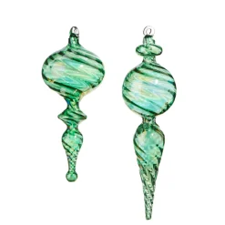 Raz Imports Raz 9" Green Blown Finial Glass Christmas Ornament 4324515 Online