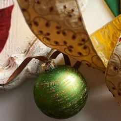 Raz Imports Raz 3" Green Glittered Sheet Music Glass Ball Christmas Ornament 4320916 Clearance