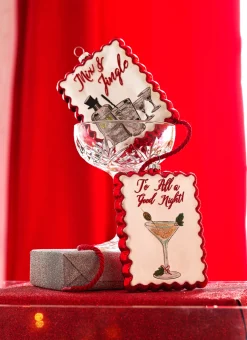 Raz Imports Raz 5" Holiday Cocktails Scalloped Edge Glass Christmas Ornament 4324575 Hot
