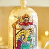 Raz Imports Raz 9" Holy Family Faux Stained Glass Lighted Cloche Christmas Decoration 4116345 Discount