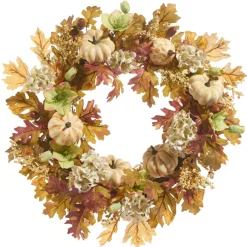 Raz Imports Raz 24" Hydrangea and Pumpkin Fall Wreath W4302318 Online