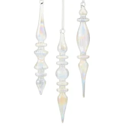 Raz Imports Raz 10.75" Iridescent Finial Glass Christmas Ornament 4524579 Hot