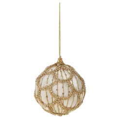 Raz Imports Raz 4" Ivory Jeweled Velvet Ball Christmas Ornament 4327300 Best