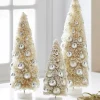 Raz Imports Raz 15" Ivory Snowy Bottle Brush Trees with Ornaments Christmas Decoration Set of 3 4319029 Discount