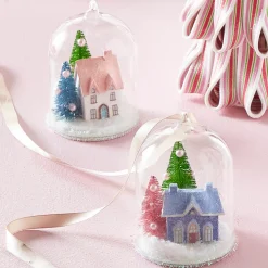 Raz Imports Raz 4" Jolly House Cloche Glass Christmas Ornament 4546029 Clearance