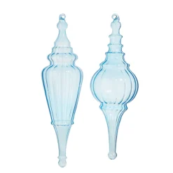 Raz Imports Raz 15.5" Large Light Blue Finial Glass Christmas Ornament 4324620 Online