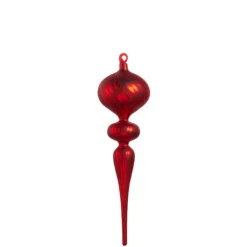 Raz Imports Raz 13" Large Matte Red Glass Finial Christmas Ornament Set of 2 4424681