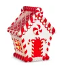 Raz Imports Raz 16" LED Lighted Red and White Peppermint Large Gingerbread House 4510467